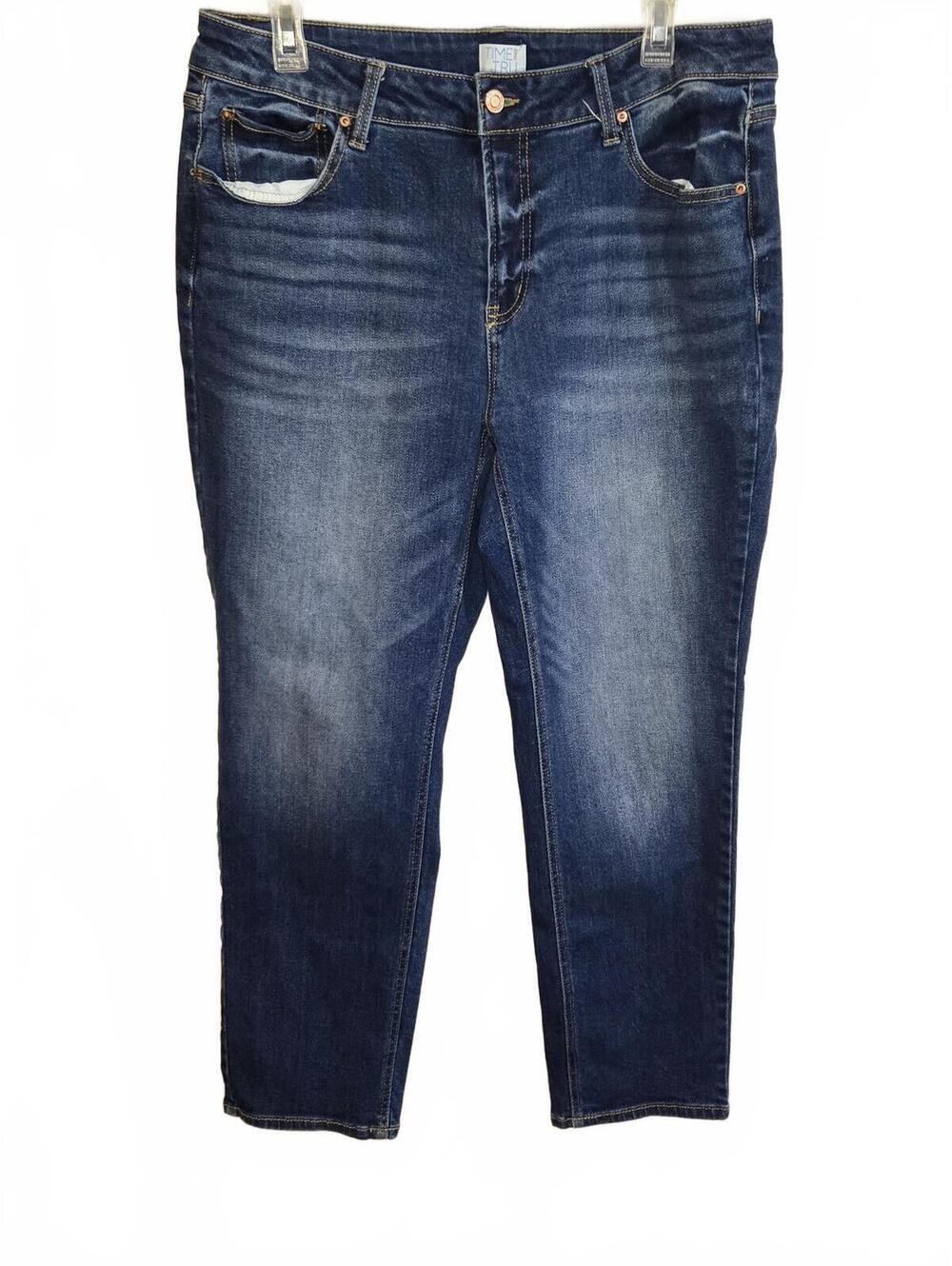 Time and Tru Women's Dark Blue Denim Jeans, Regular Fit